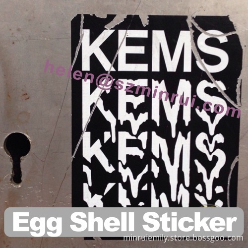 Custom Destructive Vinyl Egg Shell Warranty Sticker Label Outdoor Use